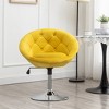 Roundhill Furniture Noas Velvet Upholstered Tufted Back Swivel Accent Chair, Yellow - 3 of 4