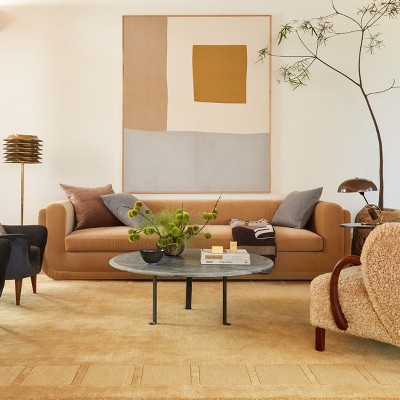Golden Butter Handmade Wool Rectangular Area Rug, 9' x 12'