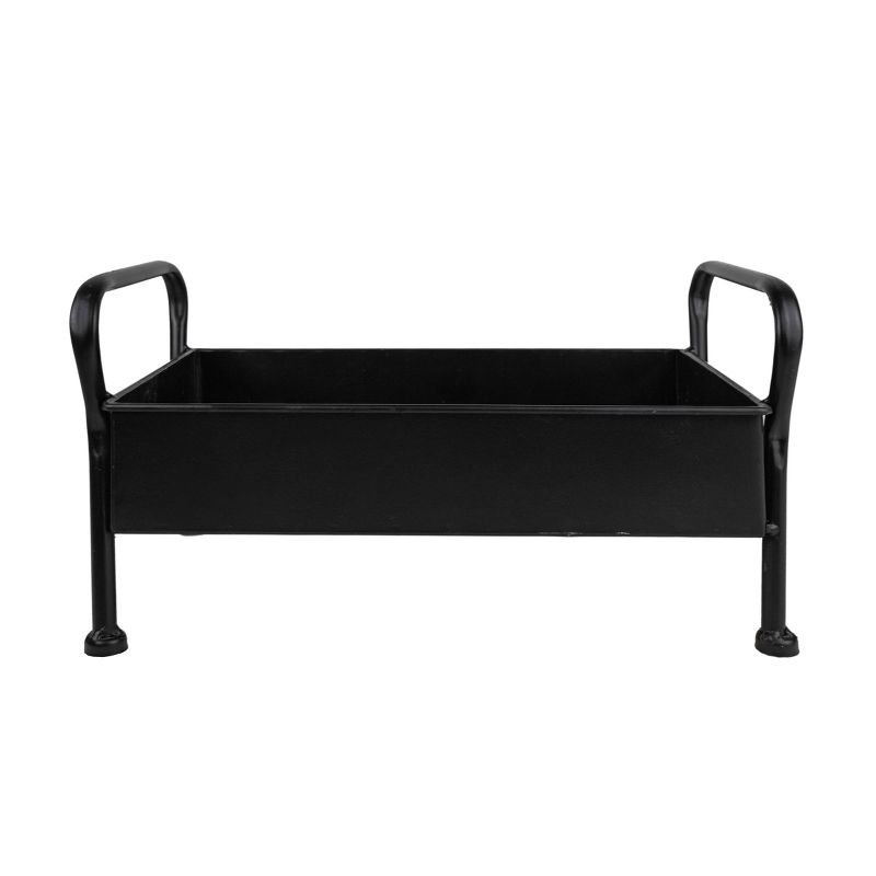 Footed Caddy Black Metal - Foreside Home & Garden, 1 of 7