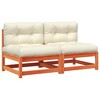 Garden Sofa Set of 2 Wax brown, Cream vidaXL - 2 of 4