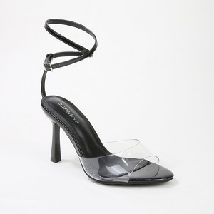 Berness Women's Ernie Ankle Wrap Clear Strap Stiletto Heels - 1 of 4