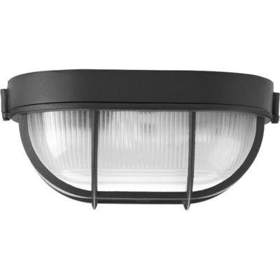 White Aluminum Indoor/Outdoor Flush Mount Light with Polycarbonate Shade