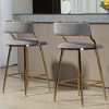 CAVINAS 26"Luxury Counter Height Bar Stool,Set of 2,Corduroy Kitchen Stools,Counter Barstools with Golden Chromed Base,Dining Chairs - 3 of 4