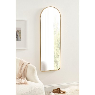 Zayda Full Length Gold Aluminum Rectangular Arch Mirror