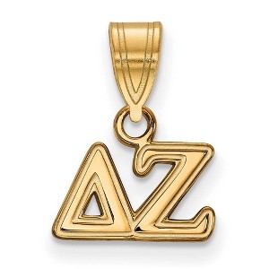 Black Bow Jewelry 14k Yellow Gold Plated Sterling Silver Delta Zeta Greek Life Small Pendant - 1 of 3