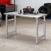 Foldable Stainless Steel Table,  Mobile Commercial Prep Table with Adjustable Feet - 2 of 4