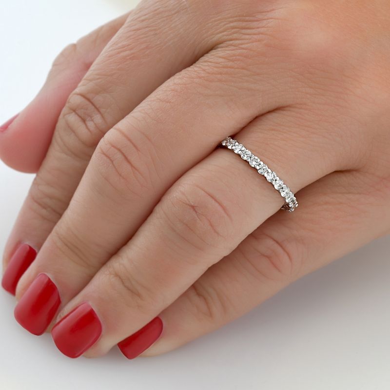 Pompeii3 1cttw Diamond Eternity Wedding Ring 14k White Gold, 4 of 6