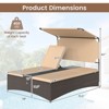 Costway Outdoor Daybed with Adjustable Backrests 2-Person PE Rattan Patio Bed with Canopy - 3 of 4