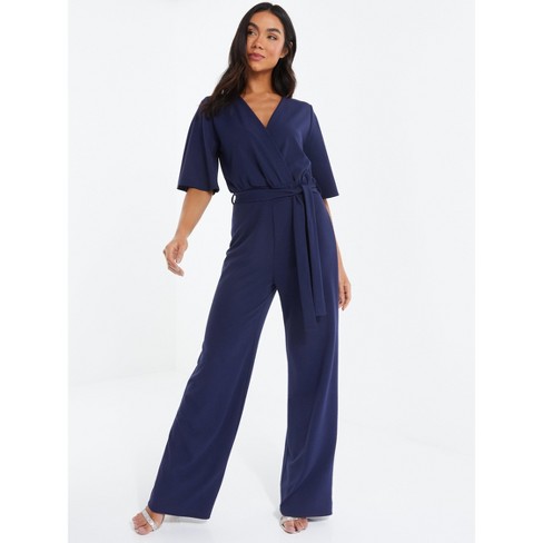 Quiz Womens Tie Front Palazzo Jumpsuit : Target