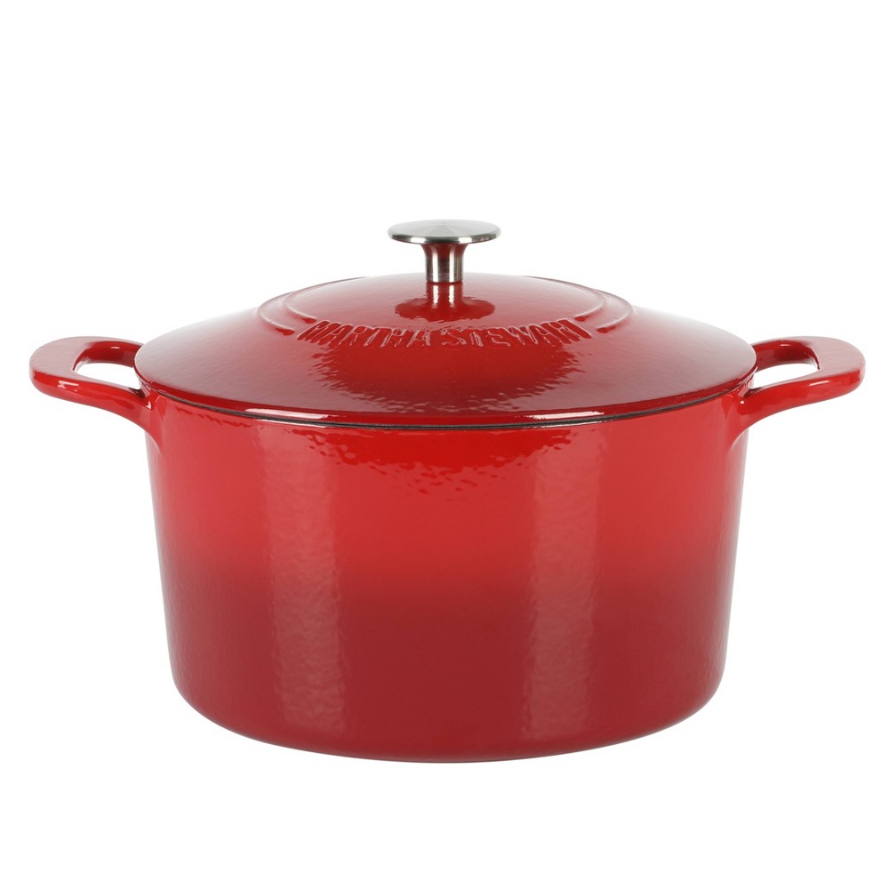 Martha Stewart Gatwick 7qt Enamel Cast Iron Dutch Oven Red Ombre