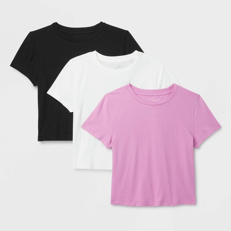 Women's 3pk Shrunken Short Sleeve T-Shirt - Universal Thread™, 1 of 5