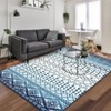Washable Vintage Printed Rug Non Slip Low Pile Rug Soft Geometric Throw Floor Cover Foldable Indoor Carpet for Living Room Bedroom - 3 of 4