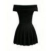Clearlove Women's Dress Off Shoulder Mini Dress with Ruffle Hem Summer A Line Casual Dress Short Party Dress Wedding Dress - 4 of 4