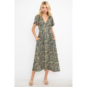 WEST K Women's Ingrid Flutter Sleeve Gauze Midi Dress - 1 of 4