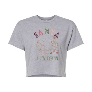 Women's - Winnie the Pooh - Christmas Tigger - Santa, I Can Explain Cropped Graphic T-Shirt - 1 of 4