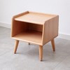 Lyngins European Beechwood Small Nightstand, Open Storage with Cable Management, Modern Simple End Table for Bedroom, Side Table with Round Design - 2 of 4