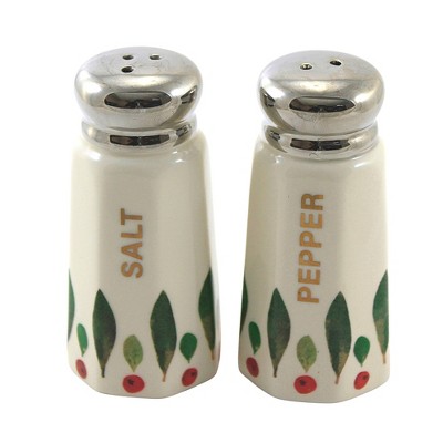 Tabletop 4.0" Botanical Salt &  Pepper Set Vegetables Leaves One Hundred 80 Degree  -  Salt And Pepper Shaker Sets