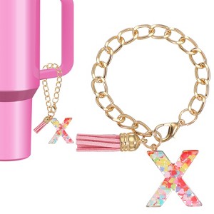 Unique Bargains Epoxy Resin Colorful Glittery Tassel Sports Water Bottle Accessories Letter Charm 1 Pc - 1 of 4