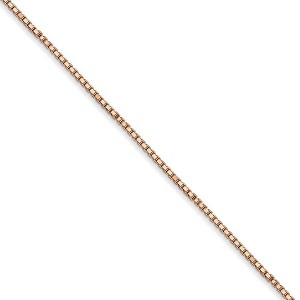 Black Bow Jewelry 1mm, 14k Rose Gold, Box Chain Necklace - 1 of 4