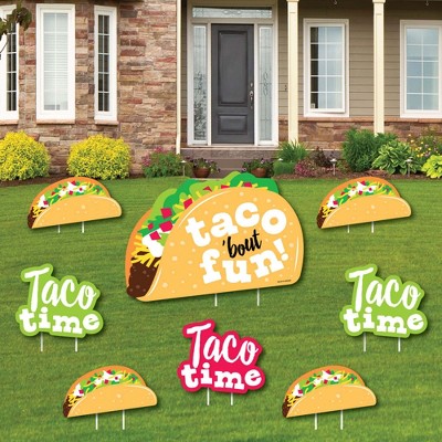 Big Dot of Happiness Taco 'Bout Fun - Yard Sign and Outdoor Lawn Decorations - Mexican Fiesta Yard Signs - Set of 8