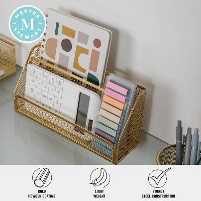 Gold Mesh 6-Piece Desktop Organizer Set