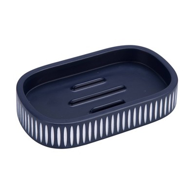 Blue and White Resin 4-Piece Bathroom Accessory Set