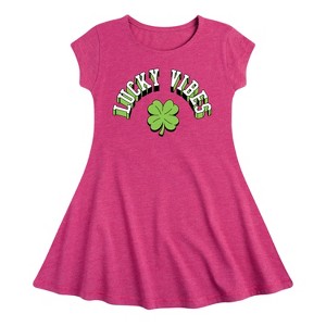 Girls' - Instant Message - St. Patrick's Day Lucky Vibes Fit & Flair Cap Sleeve Dress - 1 of 2