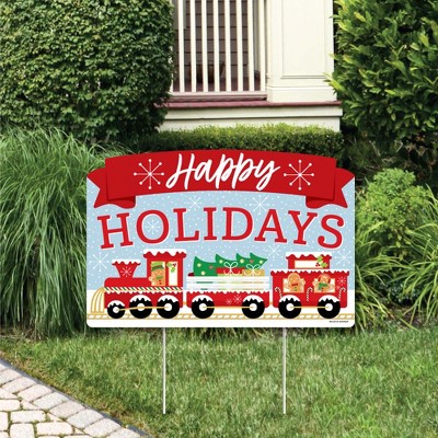 Big Dot of Happiness Christmas Train - Holiday Party Yard Sign Lawn Decorations - Christmas Train Party Yardy Sign