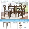 5-Piece Dining Set with Wooden Square Table and 4 Chairs - 3 of 4