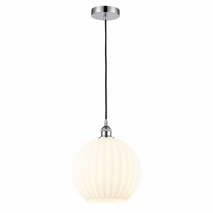 White Venetian - 1 Light Cord Hung Pendant In Modern Style-13.5 Inches Tall and 12 Inches Wide - 1 of 1