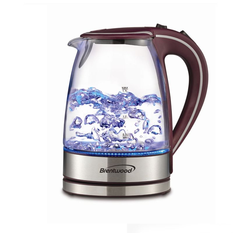 Brentwood Tempered Glass Tea Kettles, 1.7-Liter, Purple, 1 of 7