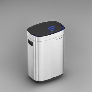 Kitchen Trash Can, 17.2-Gallon Motion Sensor Garbage Can, Stainless Steel Trash Bin, Ozone Odor Control - 1 of 3