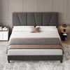 coucheta Bed Frame with Headboard Adjustable, Modern Upholstered Wooden Slat Support, No Box Spring Needed - 3 of 4