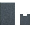 Home Mart Goods 2 Piece Set Dark Grey Soft Cozy Plush Chenille Bath Mat Bathroom Rug - 3 of 4