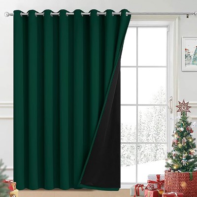 Yakamok Room Darkening Thermal Insulated Blackout Curtains for Bedroom (W100 x L84,Dark Green 1 Panel)