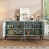 VYNXARIA Gray Modern Sideboard Buffet Cabinet with 4 Doors ¨C Stylish Entryway Storage Solution for Any Space. - 3 of 4