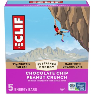 CLIF Bar Chocolate Chip Peanut Crunch Granola Protein Bar Made with Organic Oats - 11g Protein - 12oz/5pk - 1 of 4