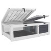 39.5" Wooden Tortoise House, Tortoise Habitat Reptile Cage, Small Animal Breeding Box Amphibians Enclosure Cage With Removable Waterproof Tray - 3 of 4