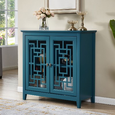 Sideboard Buffet Cabinet, Wooden Coffee Bar Cabinet with Glass Door, TV Console Table with Adjustable Shelf for Living Room Dining Room Entryway