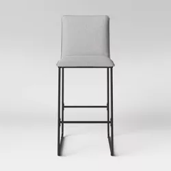 29" Upholstered Barstool with Metal Frame Gray - Room Essentials™
