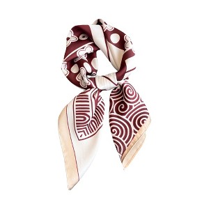 Anna-Kaci Women's Satin Square Scarf with Elegant Print Design for Neck and Hair Accessories - 27.5IN×27.5IN - 1 of 4
