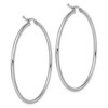 Black Bow Jewelry 2mm Round Hoop Earrings in 14k White Gold, 51mm (2 Inch) - 3 of 4
