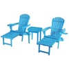 Jiallo Oceanic Collection Adirondack Chaise Lounge Chair Foldable, cup and glass holder, built in ottoman, Set of 2 - 4 of 4