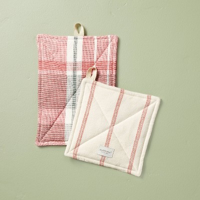 2ct Holiday Stripe Kitchen Towel Set Green/cream - Hearth & Hand™ With  Magnolia : Target