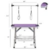 APRILSOUL 36"Folding Dog Grooming Table, Stainless Steel Frame, Rubber Mat, Adjustable Arm & Clamps ,For Dogs & Cats - 2 of 4