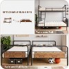 Metal Bunk Bed Twin Over Full Size with High Guardrail and Ladder, Twin Size Convertible Metal Bunk Beds, Black+Grey - 4 of 4