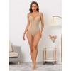 Allegra K Women's Built with Bra Mesh Panel Tummy Control Sculpting Leotard with Adjustable Straps - 4 of 4