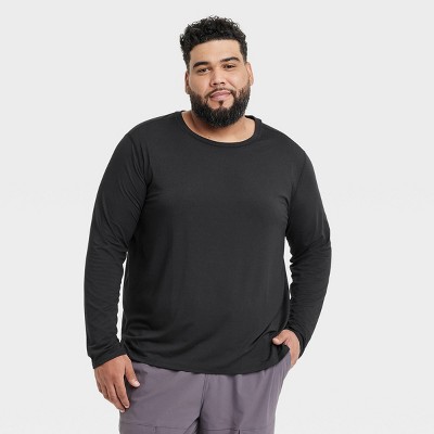 Men's Big Long Sleeve Performance T-Shirt - All In Motion™ Black 2XL