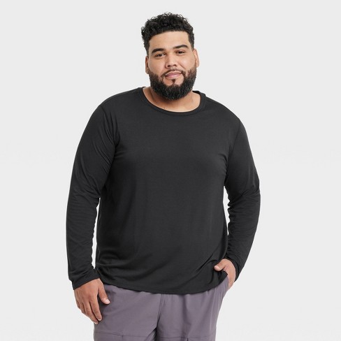 Men's Big Long Sleeve Performance T-Shirt - All in Motion™ Black 2XL