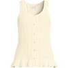 Lands' End Women's Cotton Boucle Ruffle Hem Sleeveless Sweater - 3 of 3